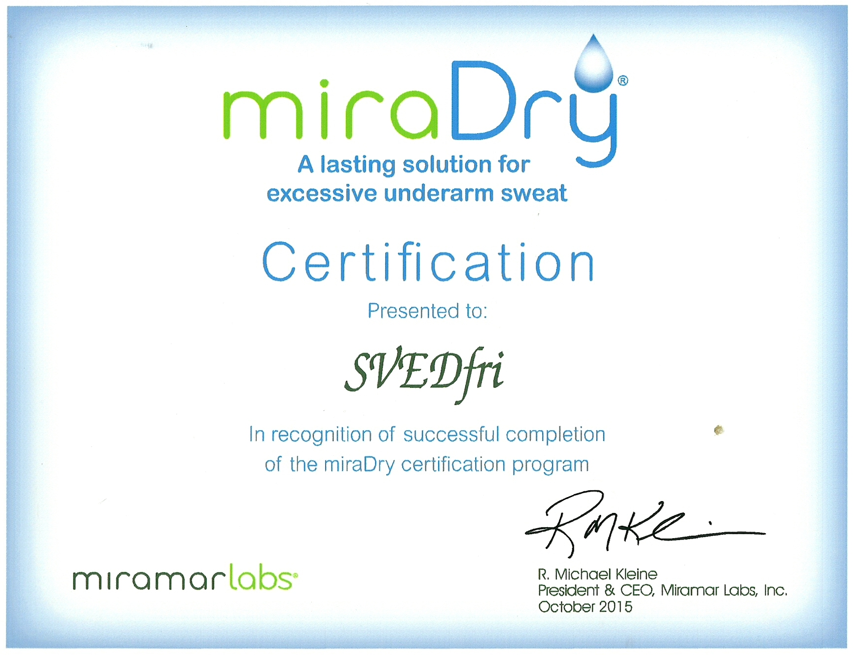 miradry-certificate